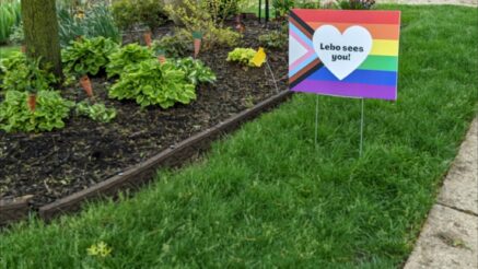 Lebo Pride ally yard sign in Mt. Lebanon neighbor's yard